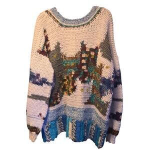 Handmade abstract cat sweater